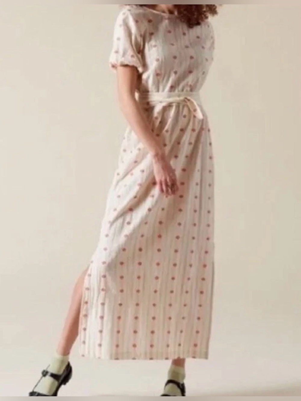 Ace & Jig Size S • Georgie White Stripe Cotton Midi Dress.